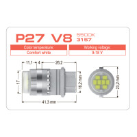 LED лампа AMS VISION P27 V8 3157 5500K